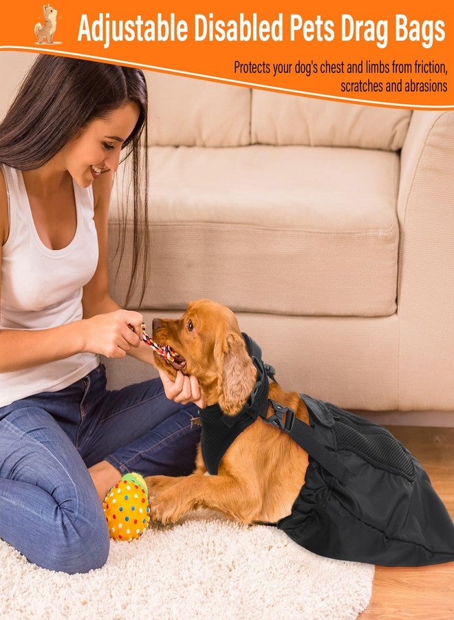 مجموعة SilTriangle المكونة من 4 قطع من حقائب سحب الكلاب للأرجل الخلفية المشلولة، قابلة للتعديل، حقيبة سحب للحيوانات الأليفة المعاقة، حقيبة حماية من إصابات الحيوانات الأليفة جيدة التهوية، بديل لكرسي متحرك للكلاب في الأماكن المغلقة والمفتوحة، تحمي الصدر والأطراف (متوسطة) - Image 5